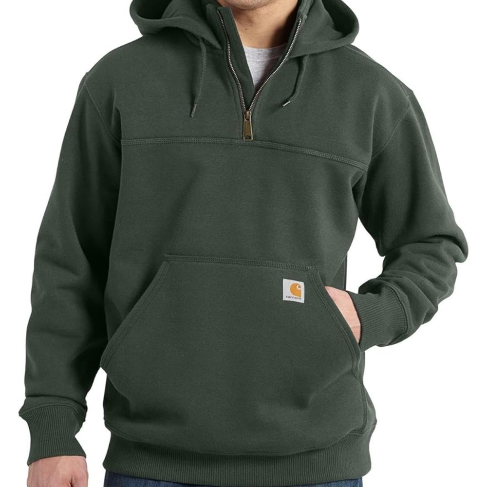 Carhartt Men's Dark Green Half-Zip Hoodie